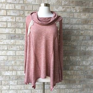 JOLT LightWeight Striped Top Layered Back Size M